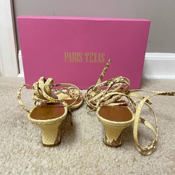 PARIS TEXAS Faded Python Print Wrap Sandal - Picture 9 of 11